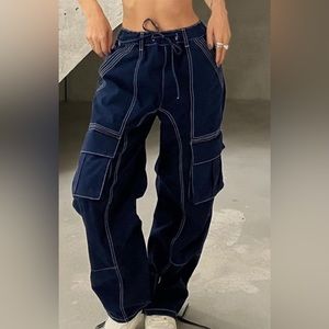 Zara Topstitched Cargo Pants